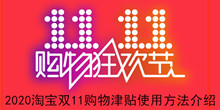 2020《淘宝》双11购物津贴使用方法介绍